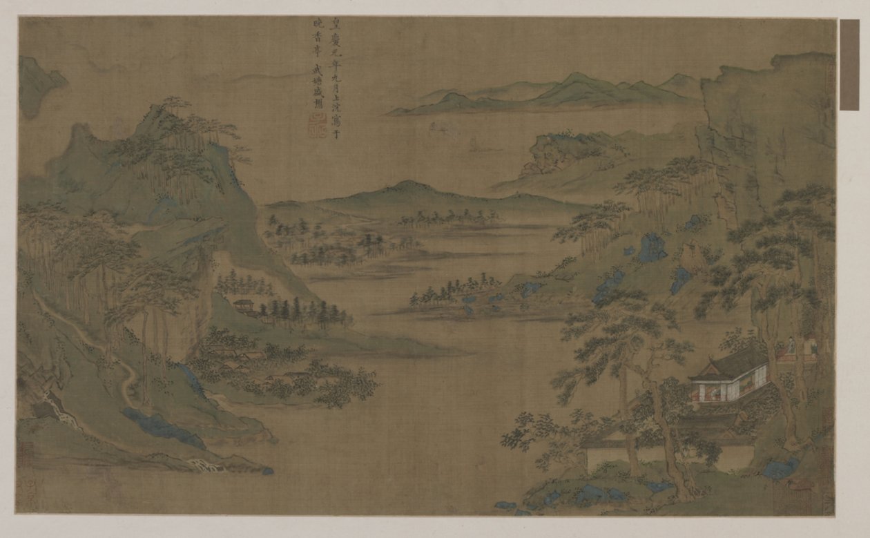 Széles kilátás a hegyekre és a vízre alkotó: Ming Dynasty Chinese School