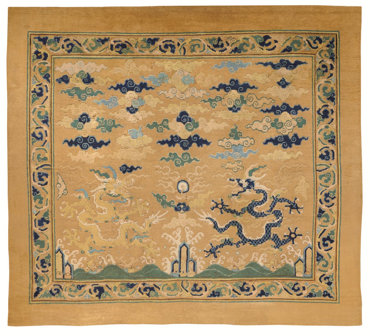 Ritka és csodálatos császári "Sárkány" trónszőnyeg. alkotó: Ming Dynasty Chinese School