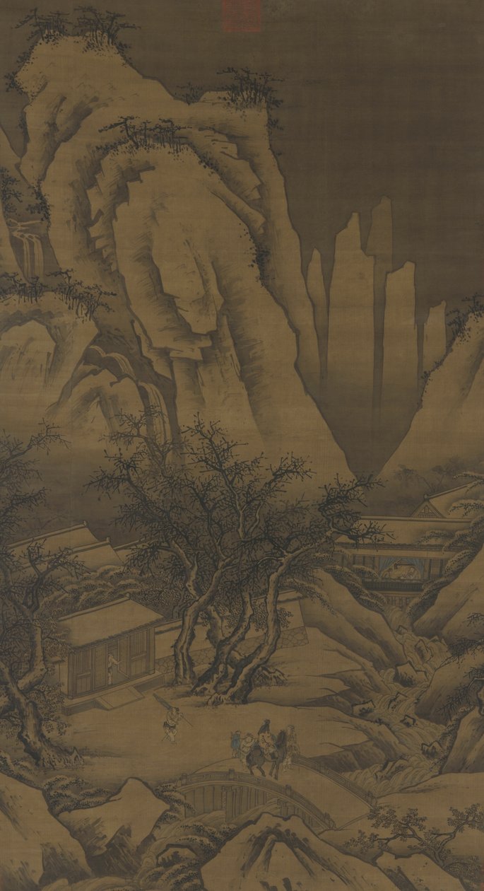 Kirándulás egy havas napon, 1500 körül alkotó: Ming Dynasty Chinese School