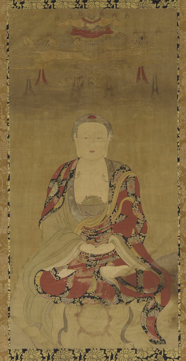 Dhyani Buddha (tinta és szín a papíron) alkotó: Ming Dynasty Chinese School