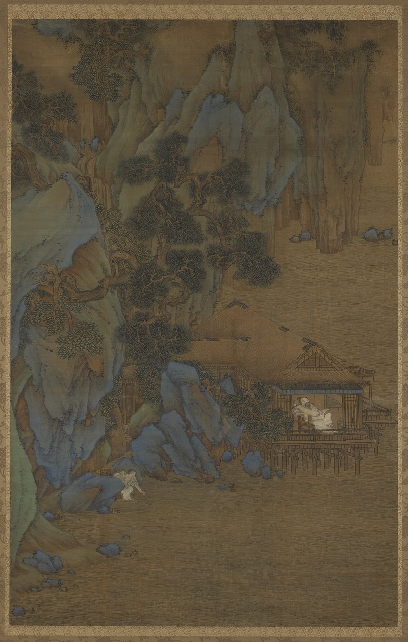 Élvezni a szellőt egy vízparti pavilonban, 16-17. század alkotó: Ming Dynasty Chinese School