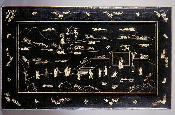 Kang asztallap (lakkozott fa betét csonttal) (lásd még: 272139) alkotó: Ming Dynasty Chinese School