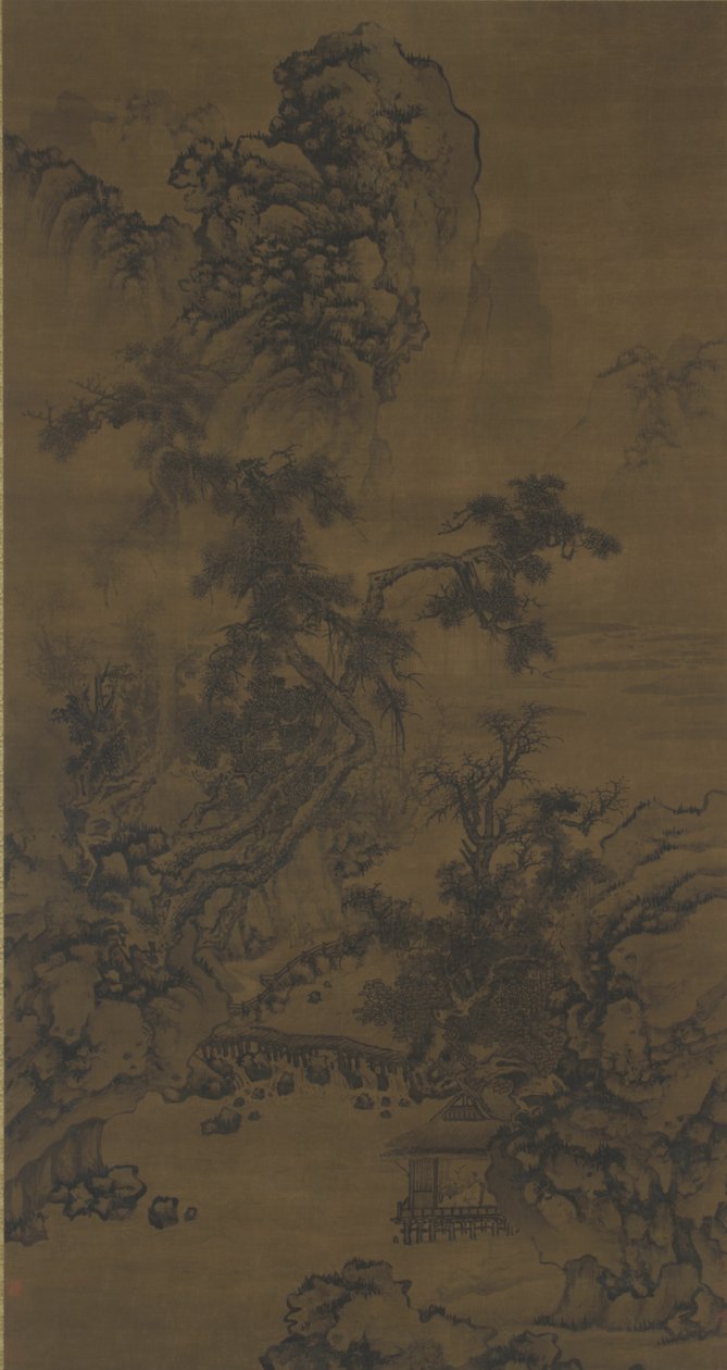 A Pines hallgatása egy folyóparti pavilonban alkotó: Ming Dynasty Chinese School