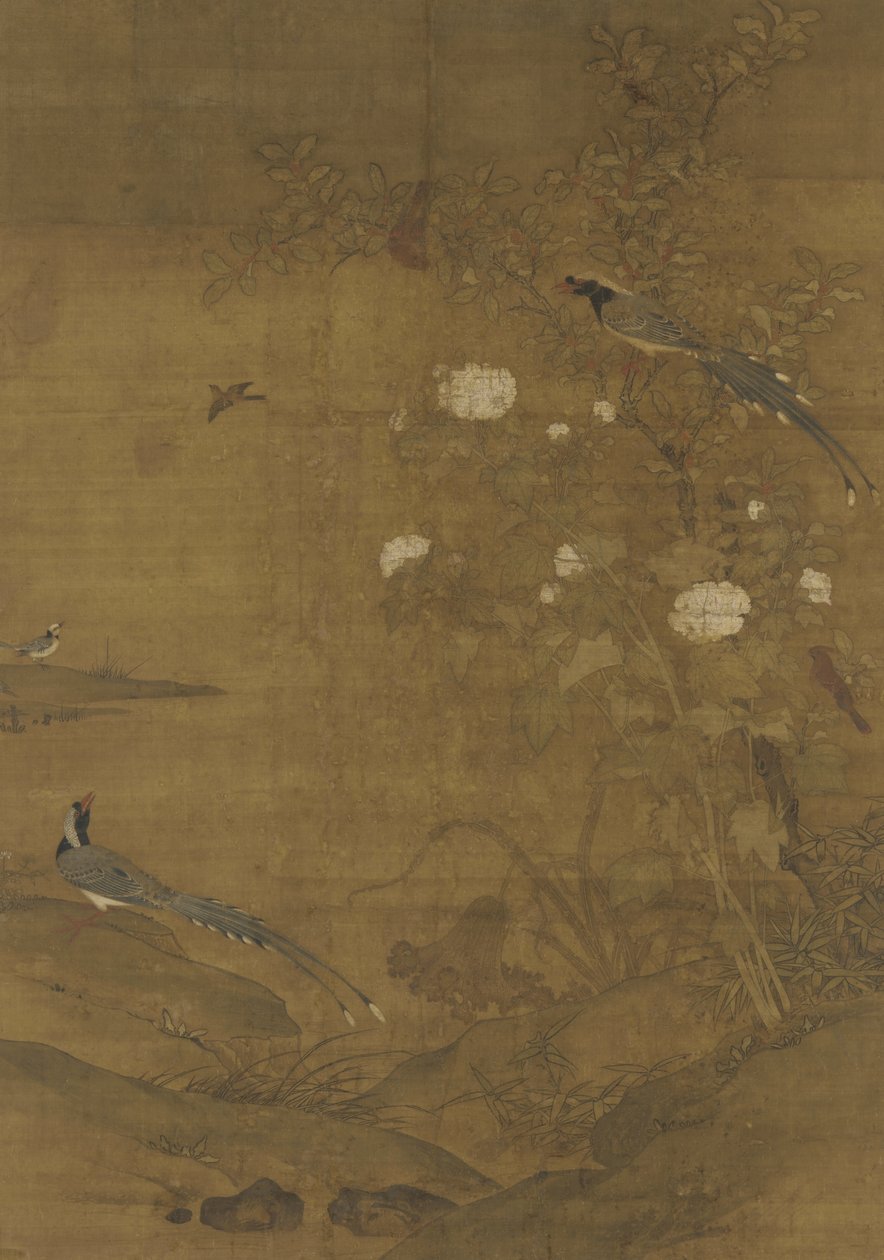 Szarkák, viaszszárny, hibiszkusz és fahéj, 1400 körül alkotó: Ming Dynasty Chinese School