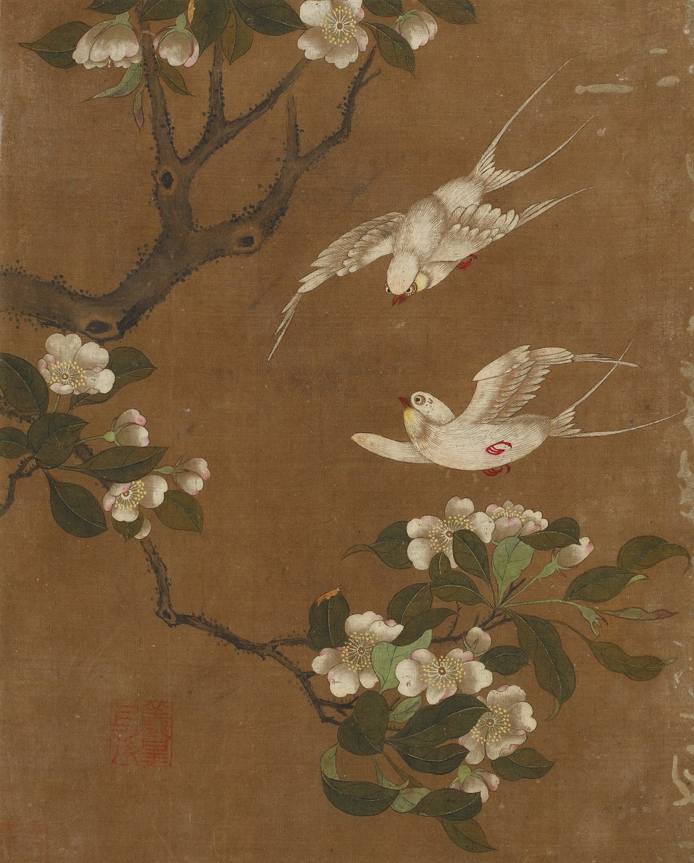 Tíz kép madárról és virágról (színes selyemen) alkotó: Ming Dynasty Chinese School