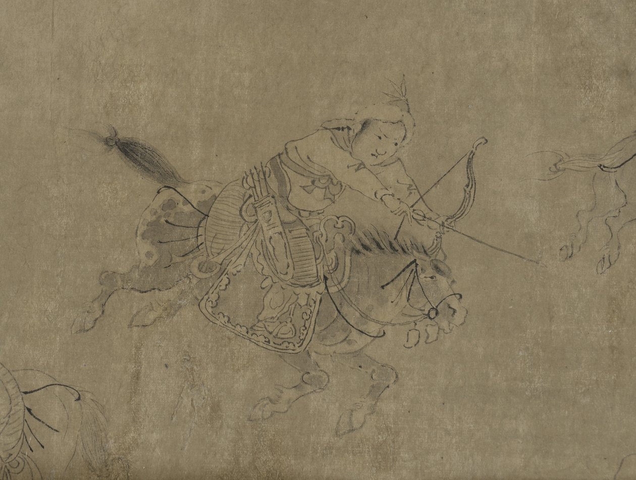 Cai Wenji fogsága, 14-15. század (tinta papíron) alkotó: Ming Dynasty Chinese School