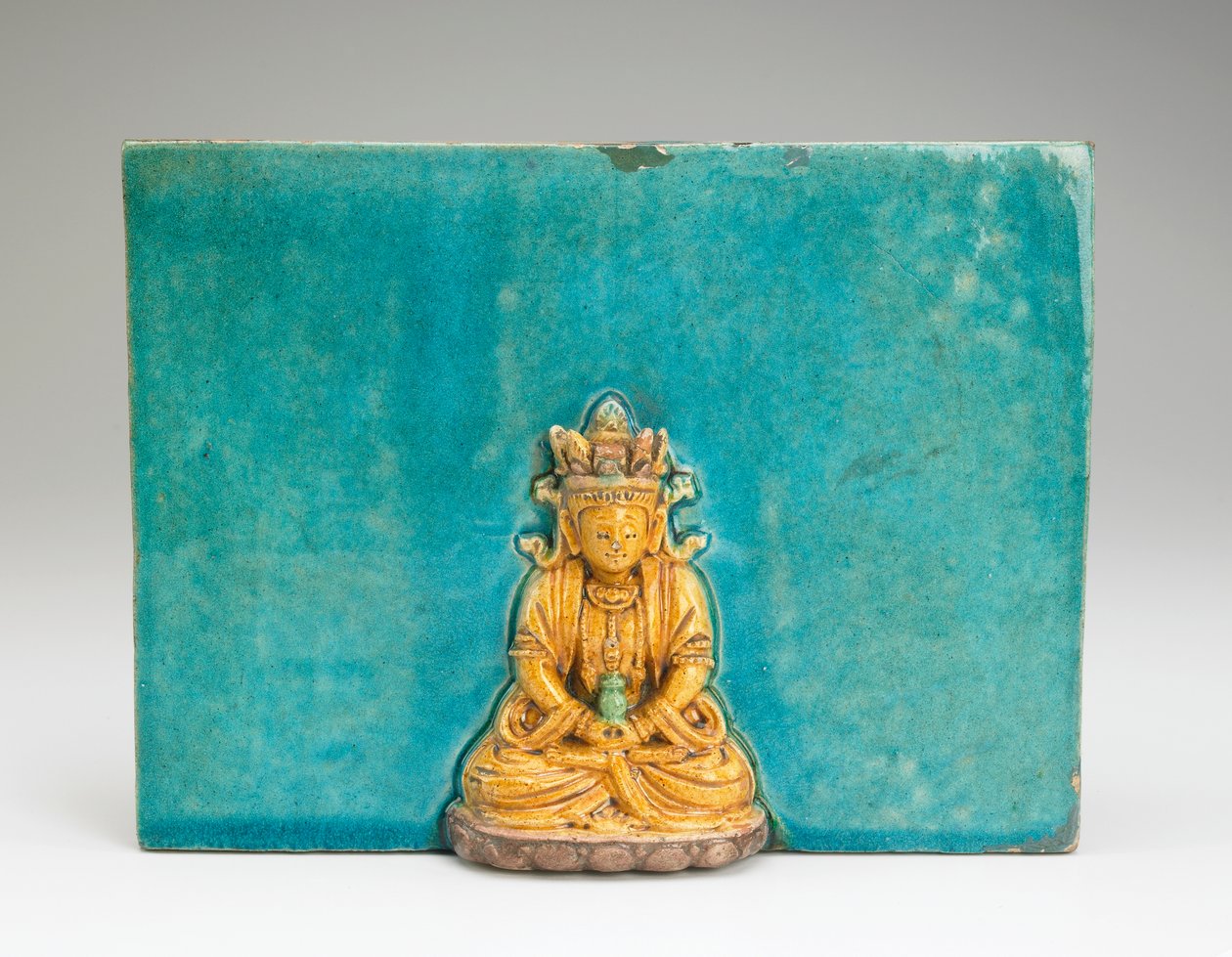 Csempe Buddha Amitabha figurájával (kerámia) alkotó: Ming Dynasty Chinese School