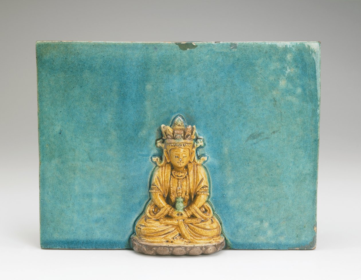 Csempe Buddha Amitabha figurájával (kerámia) alkotó: Ming Dynasty Chinese School