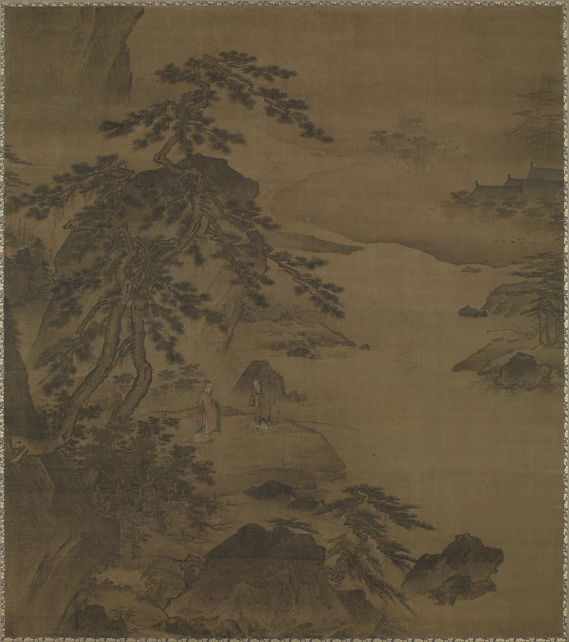 Látogatás a bölcsnél a Wei folyónál, 15. század közepe alkotó: Ming Dynasty Chinese School