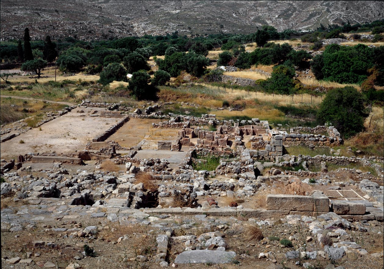 Minószi civilizáció: kilátás a Kr.e. 1700-1650 körül épült Zakros palota romjaira. Kréta alkotó: Minoan