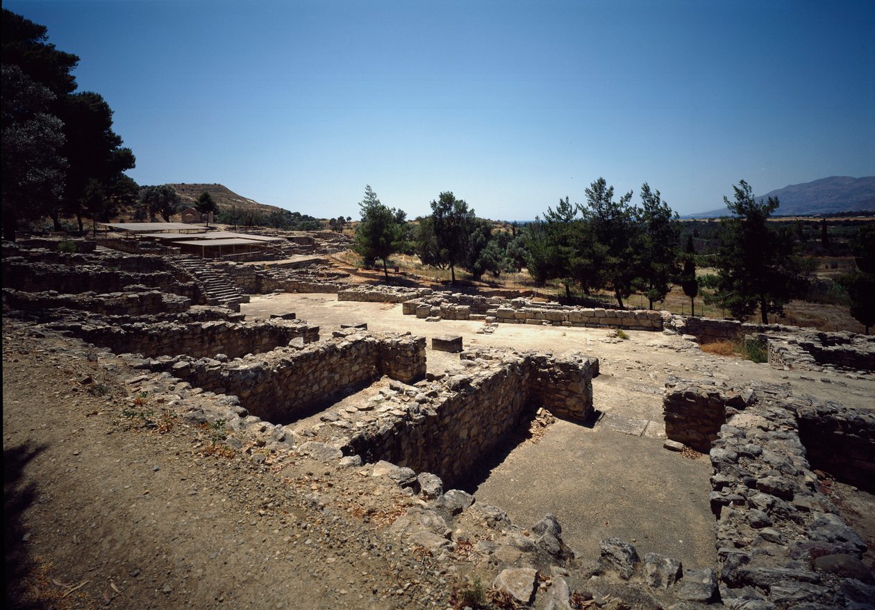 Minószi civilizáció: kilátás a Haghia Triada romjaira, ie 2000-1400. alkotó: Minoan