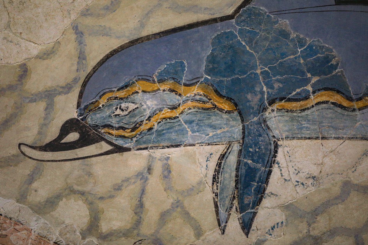 A delfinfreskó része. Kr.e. 1600-1450 alkotó: Minoan