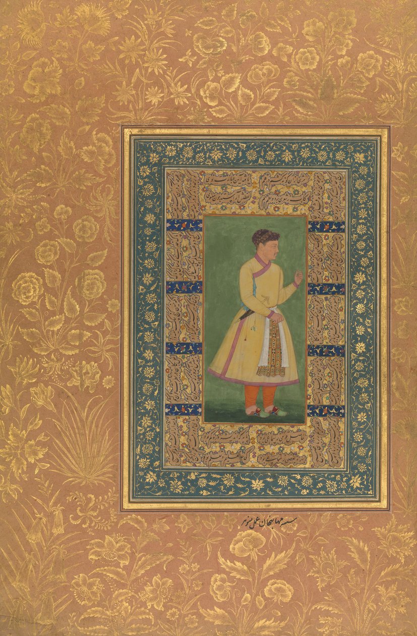 Zamana Baig, Mehbat Khan, Folio portréja a Shah Jahan albumból, Recto: Ka. 1610. Alkotók: Mir 