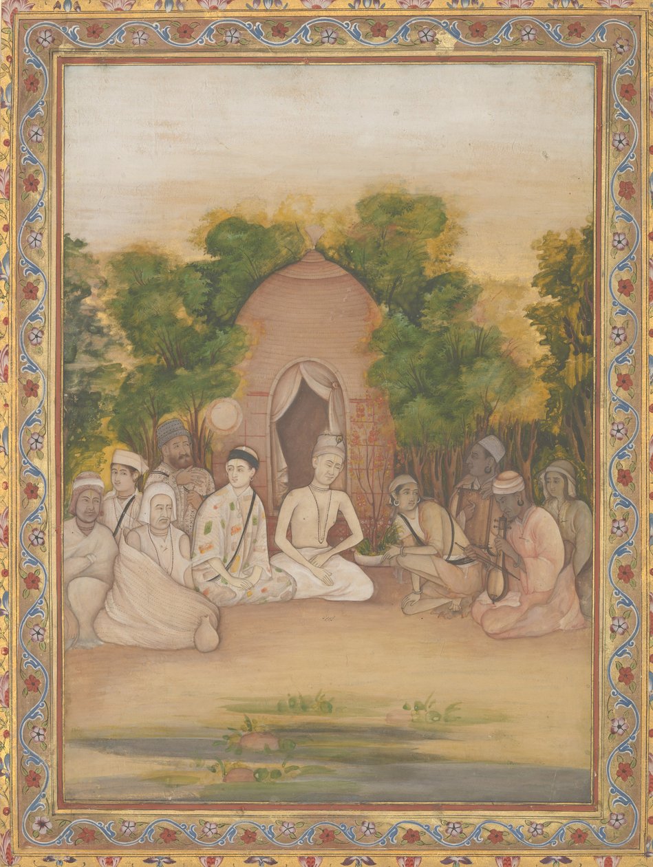Különböző vallású szent férfiak összejövetele, kb. 1770-75. alkotó: Mir Kalan Khan