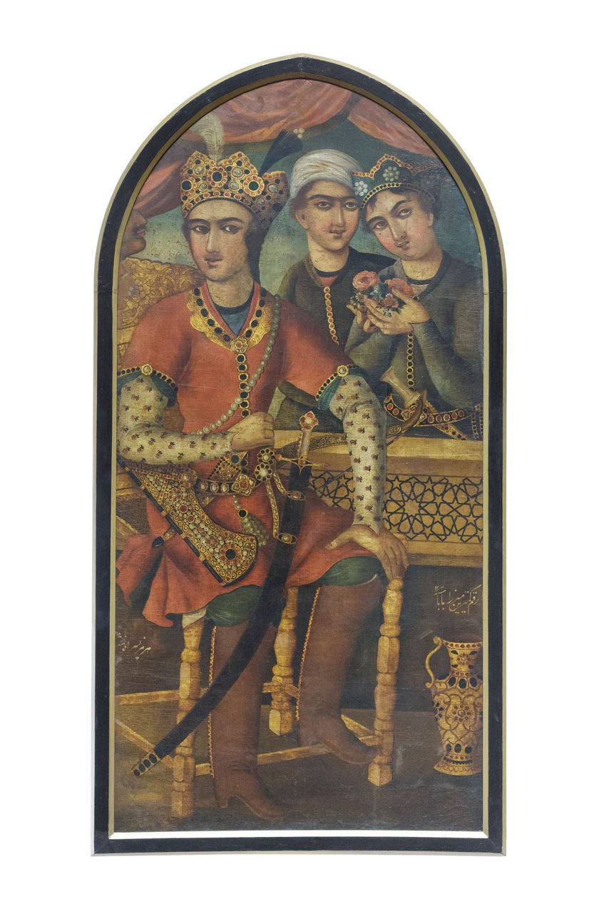 Sasáni IV. Hormizd (olaj, vászon) alkotó: Mirza Baba