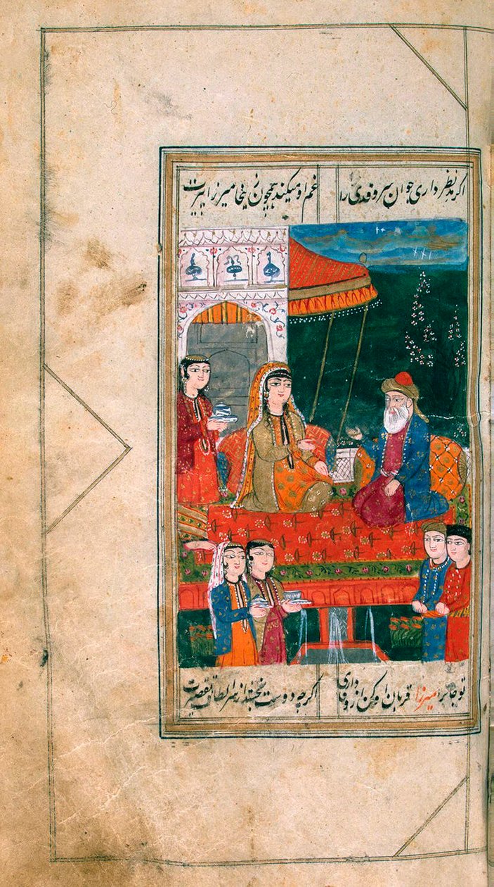 Miniatűr a Divan kéziratból, 1813. alkotó: Mirza Khan Kabuli.