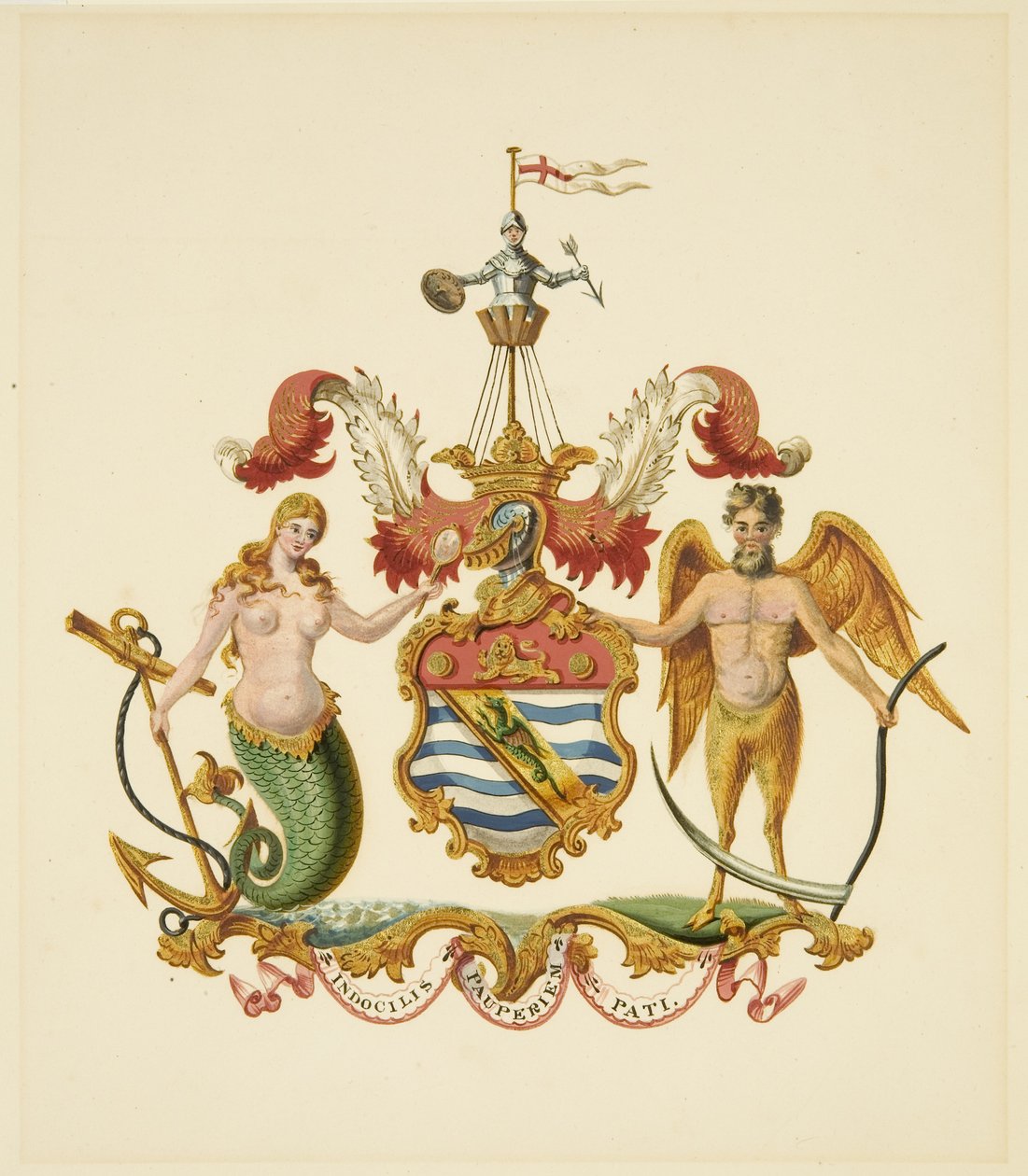 A Kereskedelmi Vállalkozók Társaságának fegyverei, 1830 körül (ceruza és akvarell papíron) alkotó: Miss (attr.to) Braikenridge