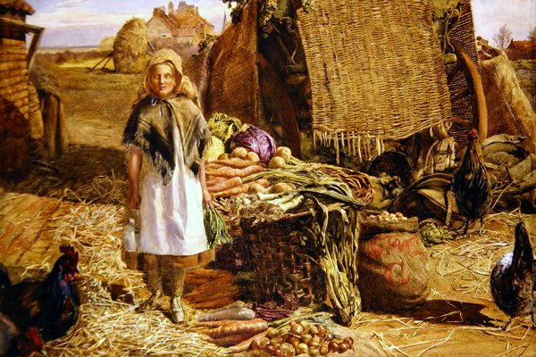 Felkészülés a piacra (akvarell és testfesték, papír) alkotó: Miss C. Gould