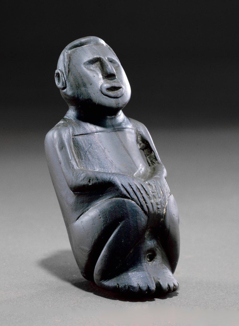 Férfi pipa, 1100-1300 (szalagos pala) alkotó: Mississippian culture