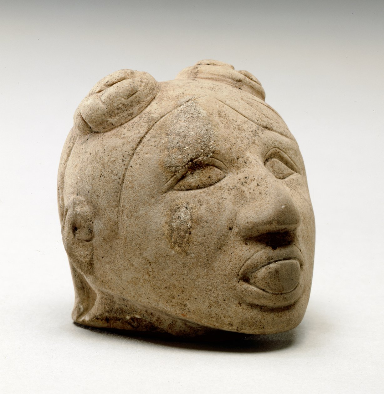 Férfi fej, Natchez, 1200-1500 alkotó: Mississippian culture