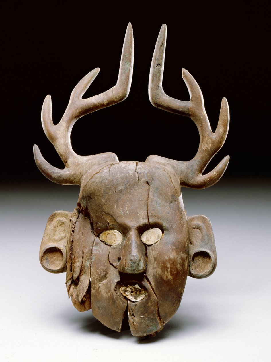 Maszk aganccsal, 1400-1600 (fa és csont) alkotó: Mississippian culture