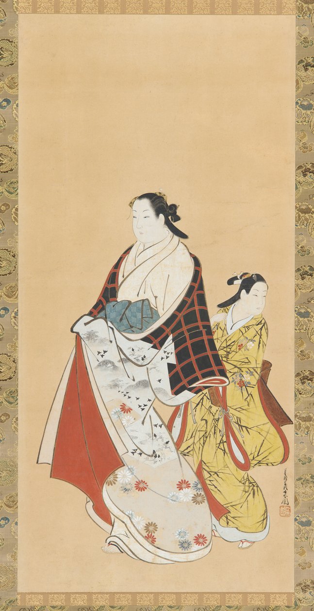 Yujo és tanítványa, kamuro, 18. század. alkotó: Miyagawa Chōshun