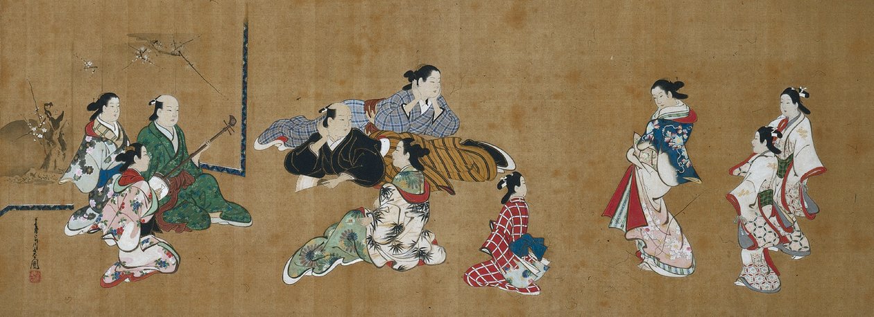 Szórakoztató jelenet alkotó: Miyagawa Chōshun