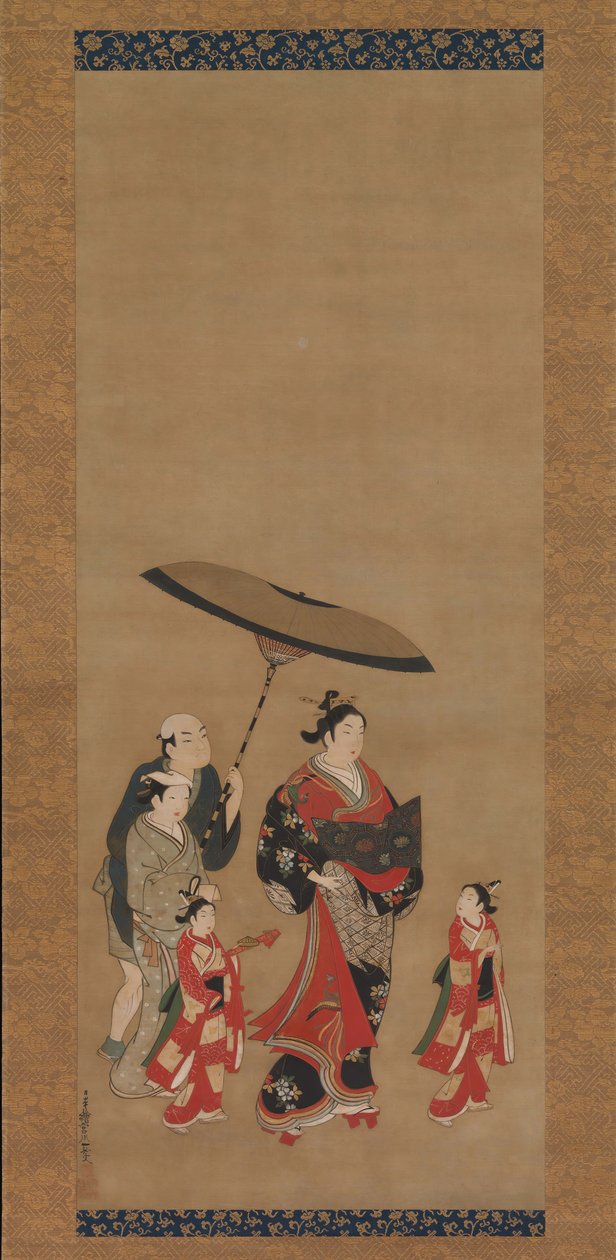 Courtesan on Parade, 1730-as évek vége – 1740-es évek eleje. alkotó: Miyagawa Issho