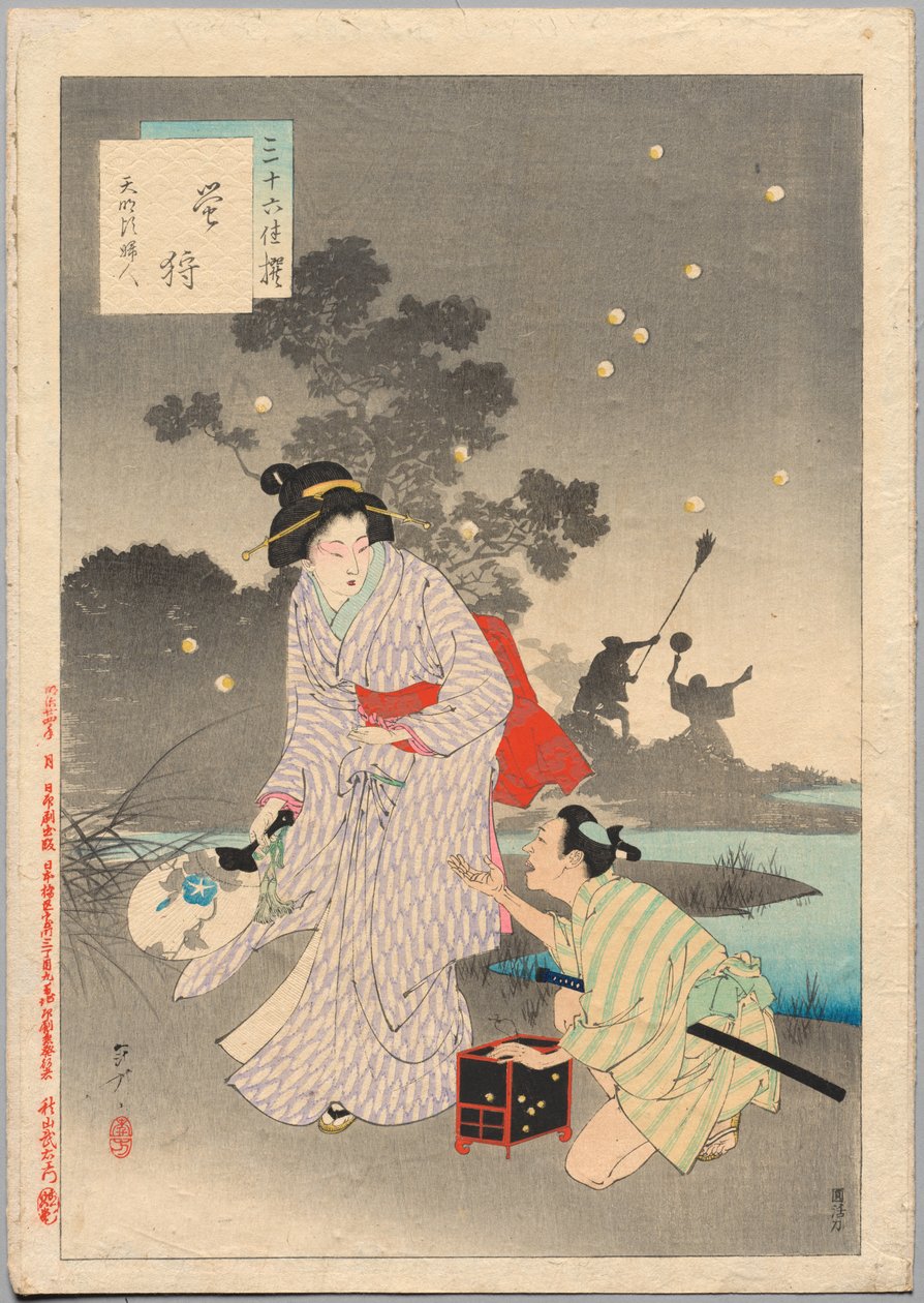 Chasing Fireflies, A Tenmei-kor hölgye (1781-1789), a Harminchat Elegant Selections sorozatból alkotó: Mizuno Toshikata