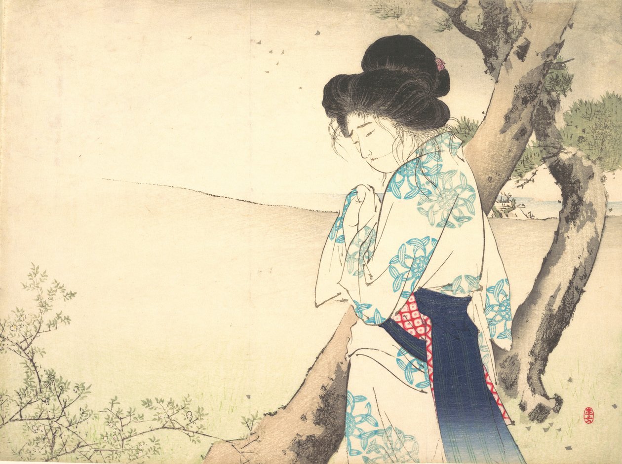 The Mad Woman of Yawata Yawata no kyojo from kuchie frontispiece of a novel, ca. 1905. alkotó: Mizuno Toshikata