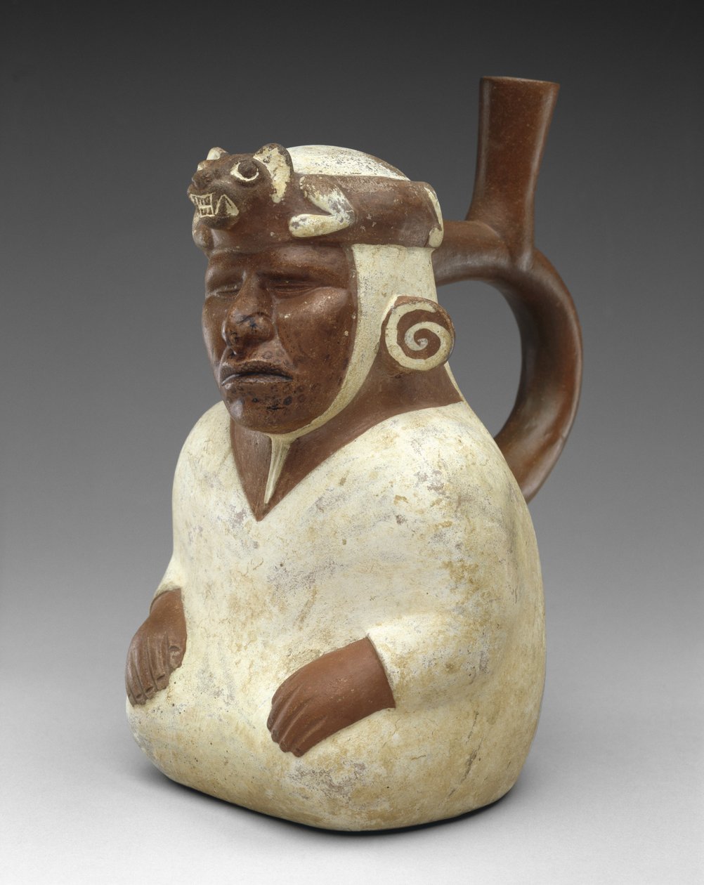 Vak Sámán Effigy Hajó alkotó: Moche Moche