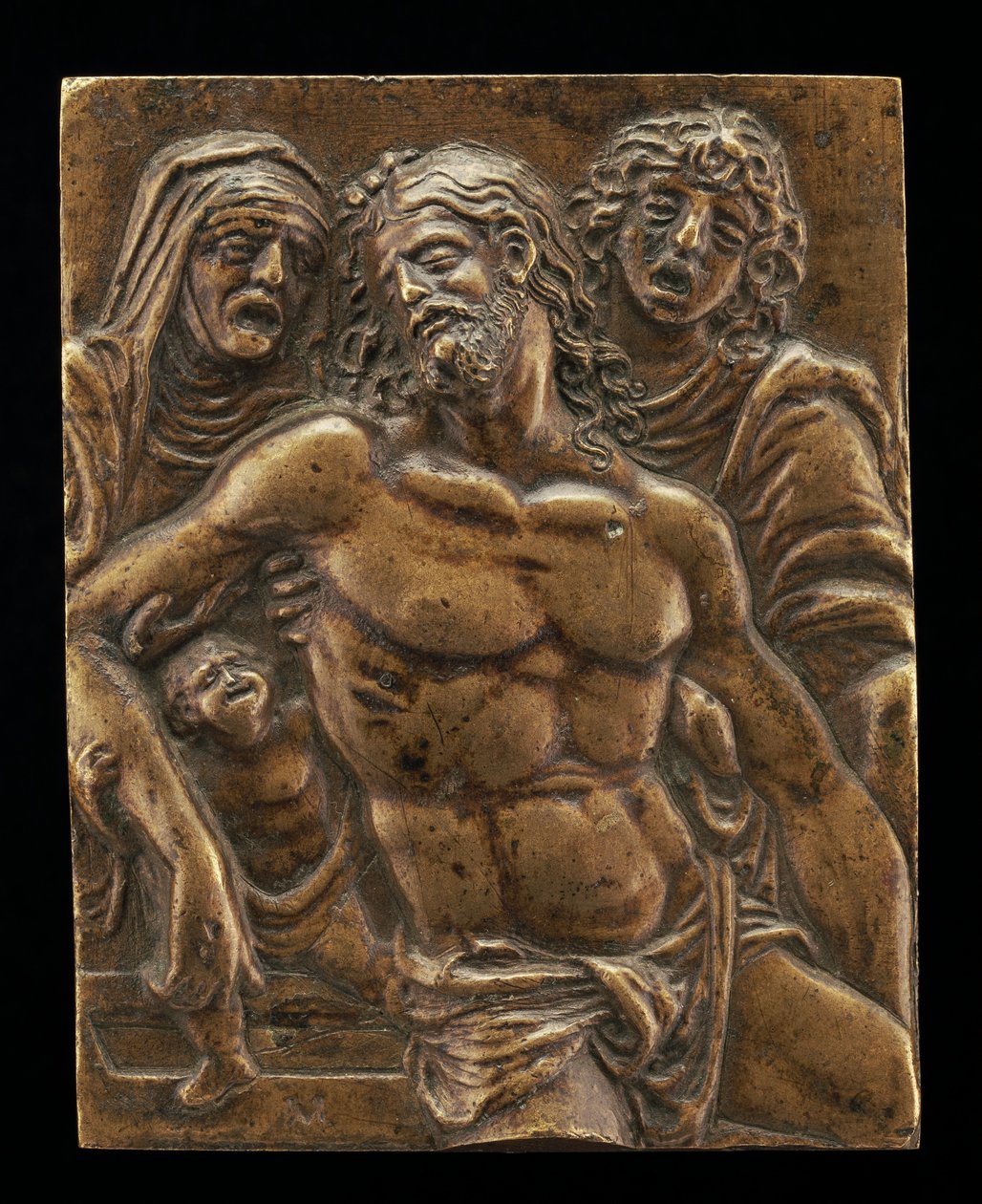 Krisztus a sírban, a Szűz, Szent János és egy angyal támogatásával, 15081513. alkotó: Moderno