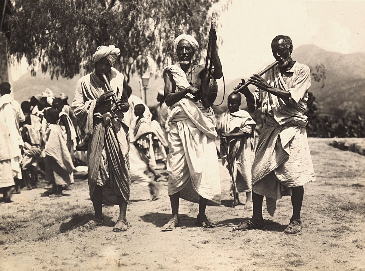 Birodalomépítés a fasizmus korában: Habab zenészek, 1936. 05. 09. (fekete-fehér fotó) alkotó: Modestino Baldinetti