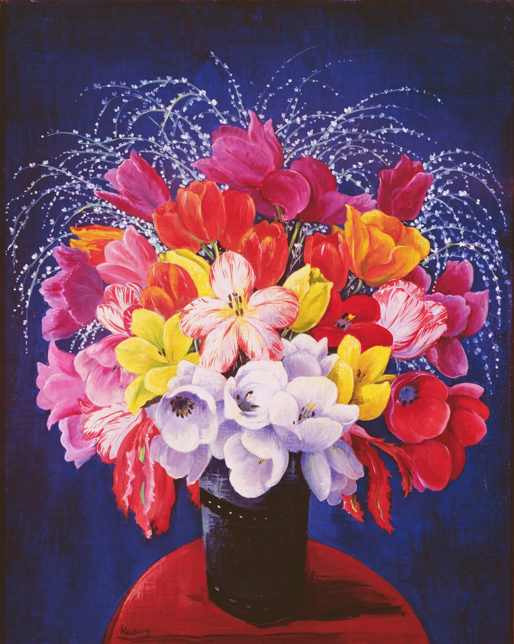 Tulipáncsokor (olaj, vászon) alkotó: Moise Kisling