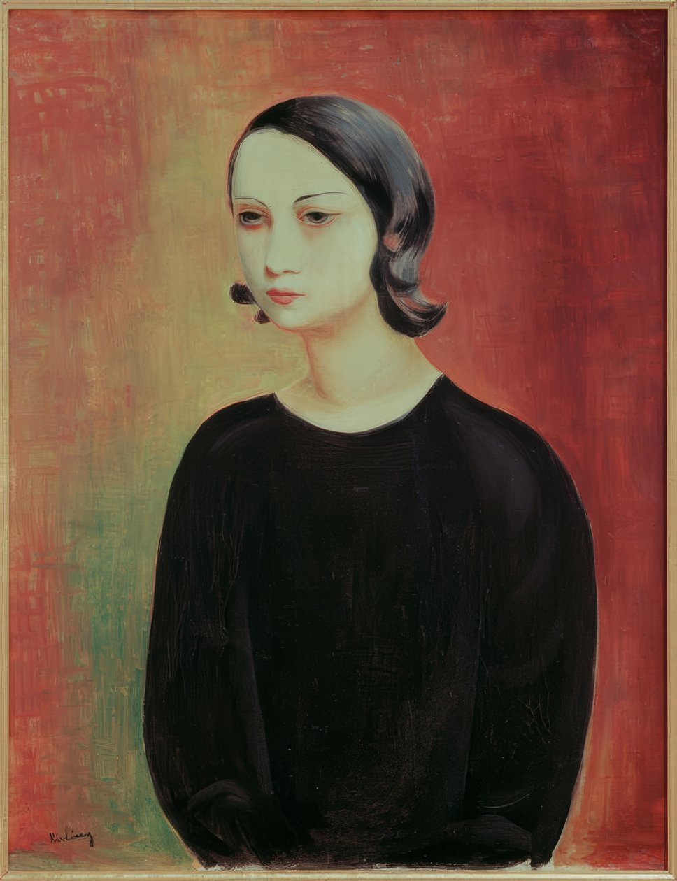 Lány fekete blúzban alkotó: Moise Kisling