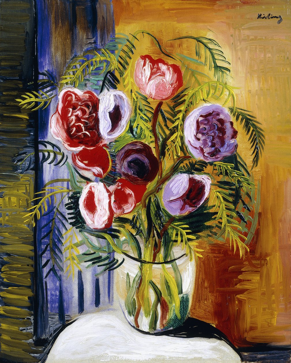 Virágok egy vázában alkotó: Moise Kisling