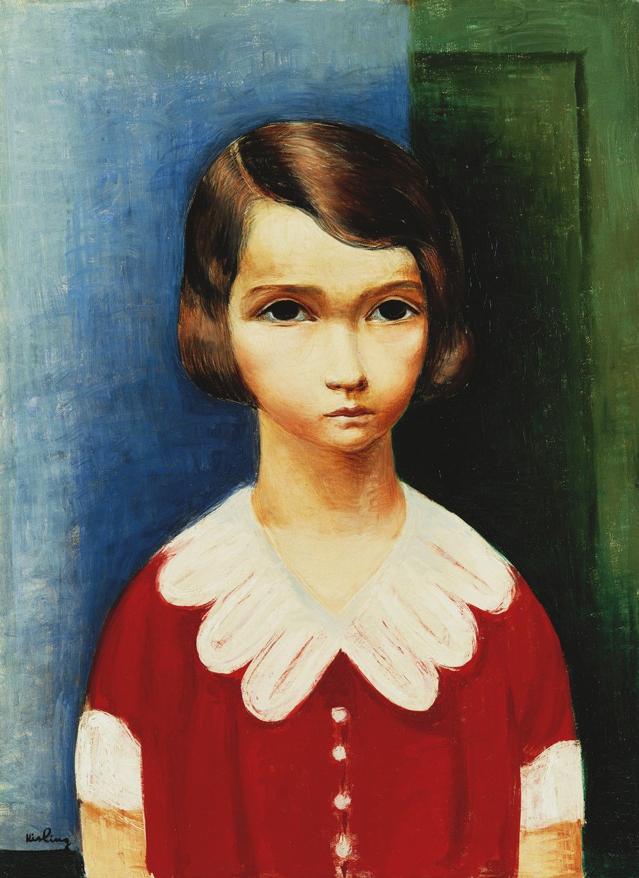 Lány piros ingben alkotó: Moise Kisling