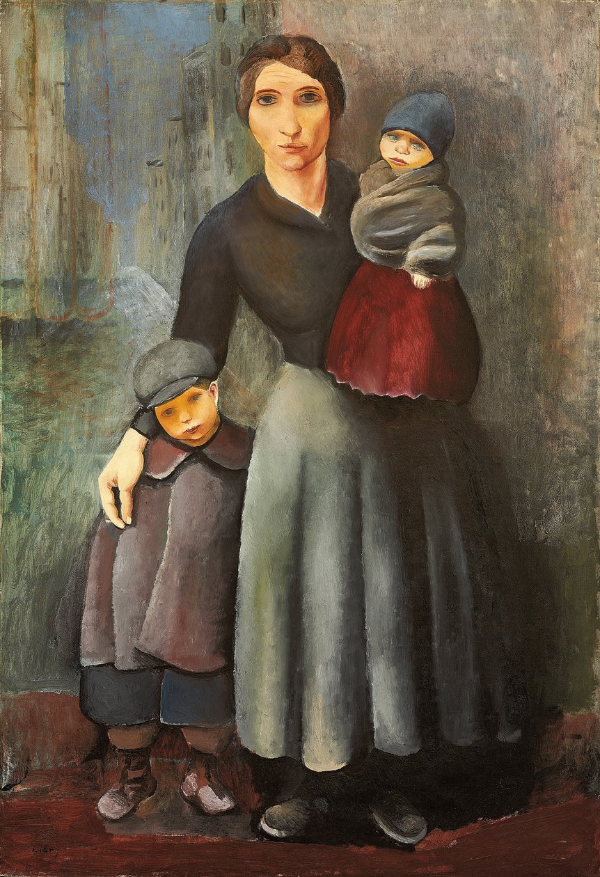Anya a gyermekeivel alkotó: Moise Kisling