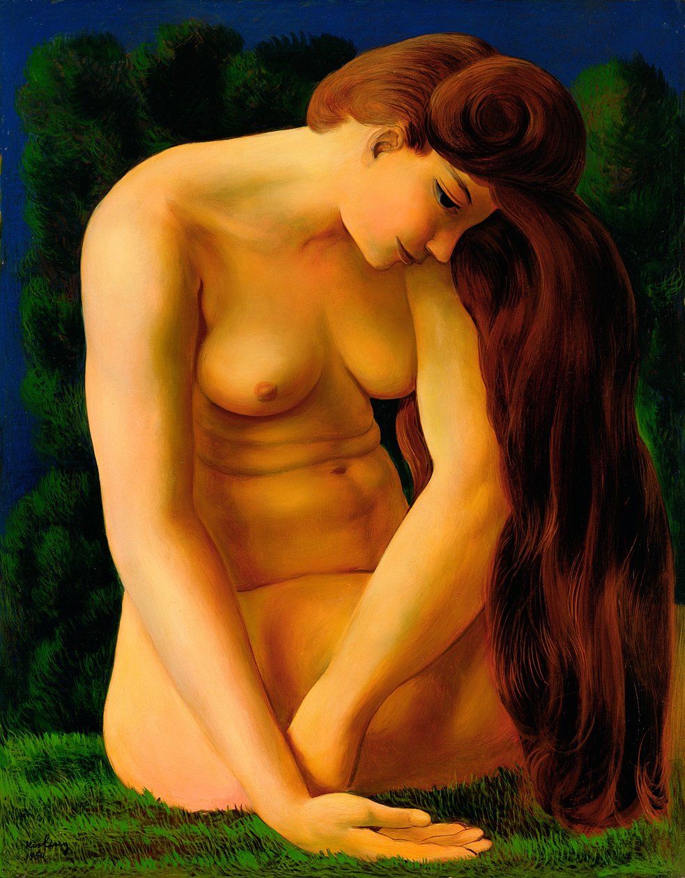 Akt ül a fűben alkotó: Moise Kisling