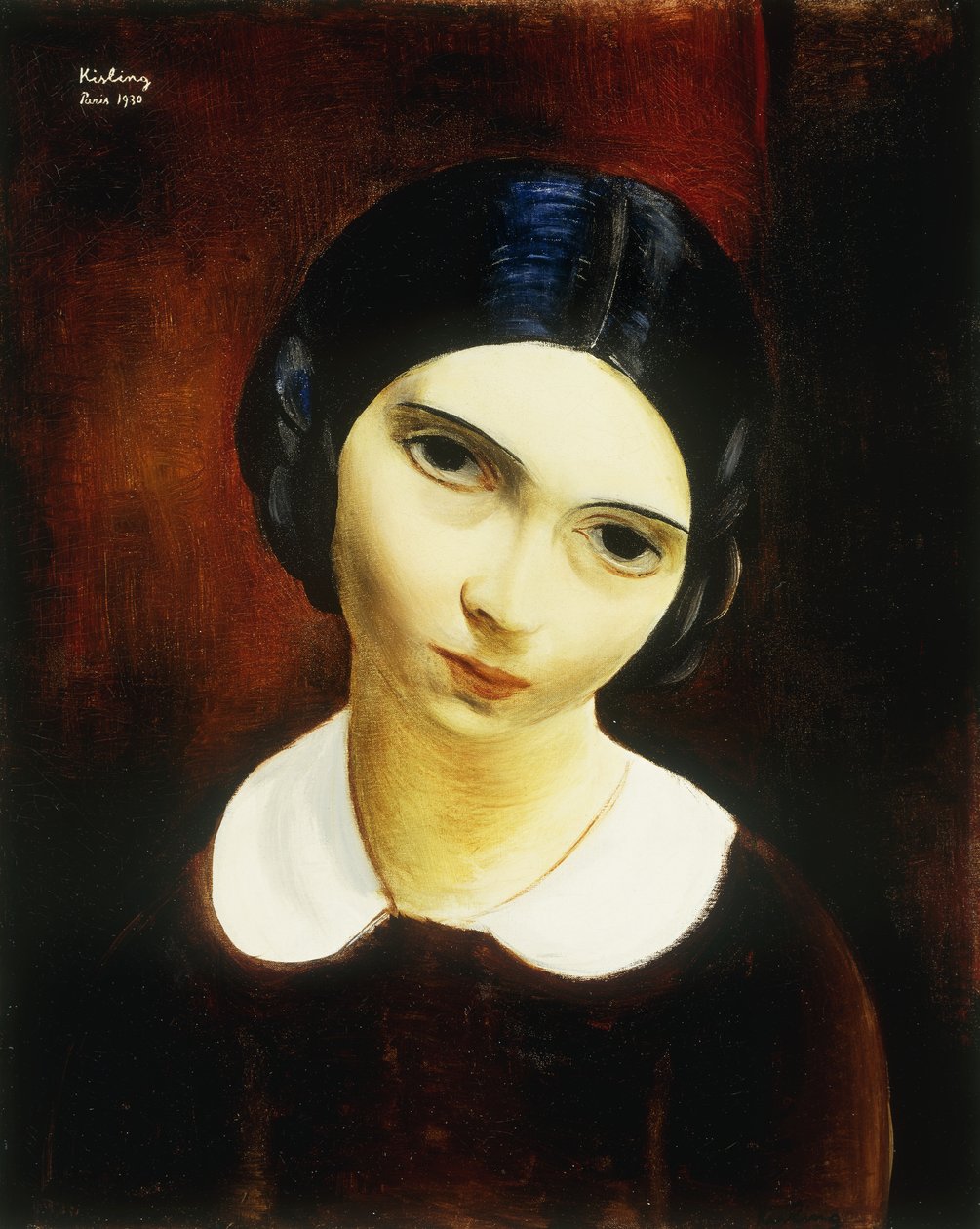 Egy fiatal lány portréja; Portrait de Jeune Femme alkotó: Moise Kisling