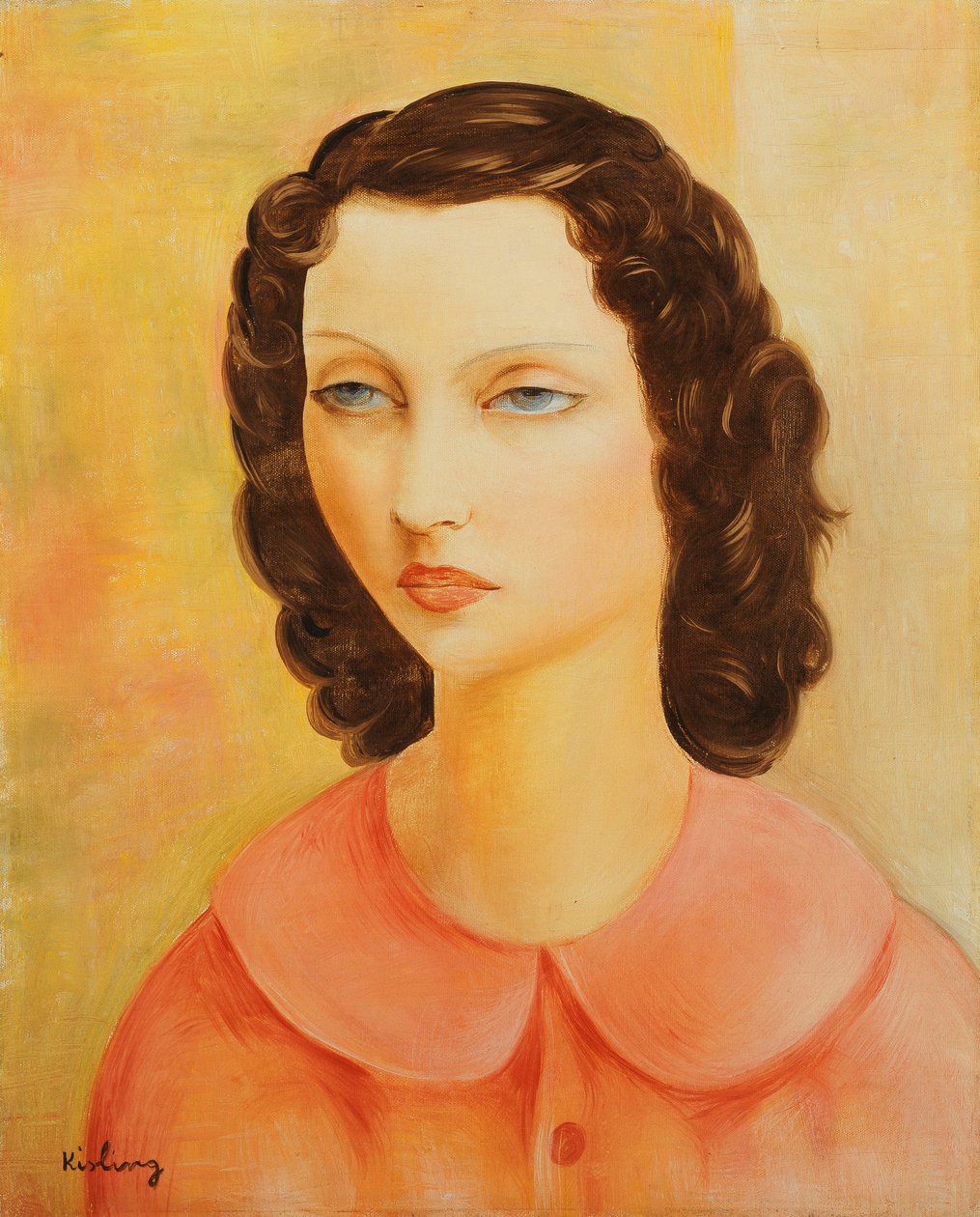 Fiatal lány portréja; Moise Kisling (1891-1953) alkotó: Moise Kisling