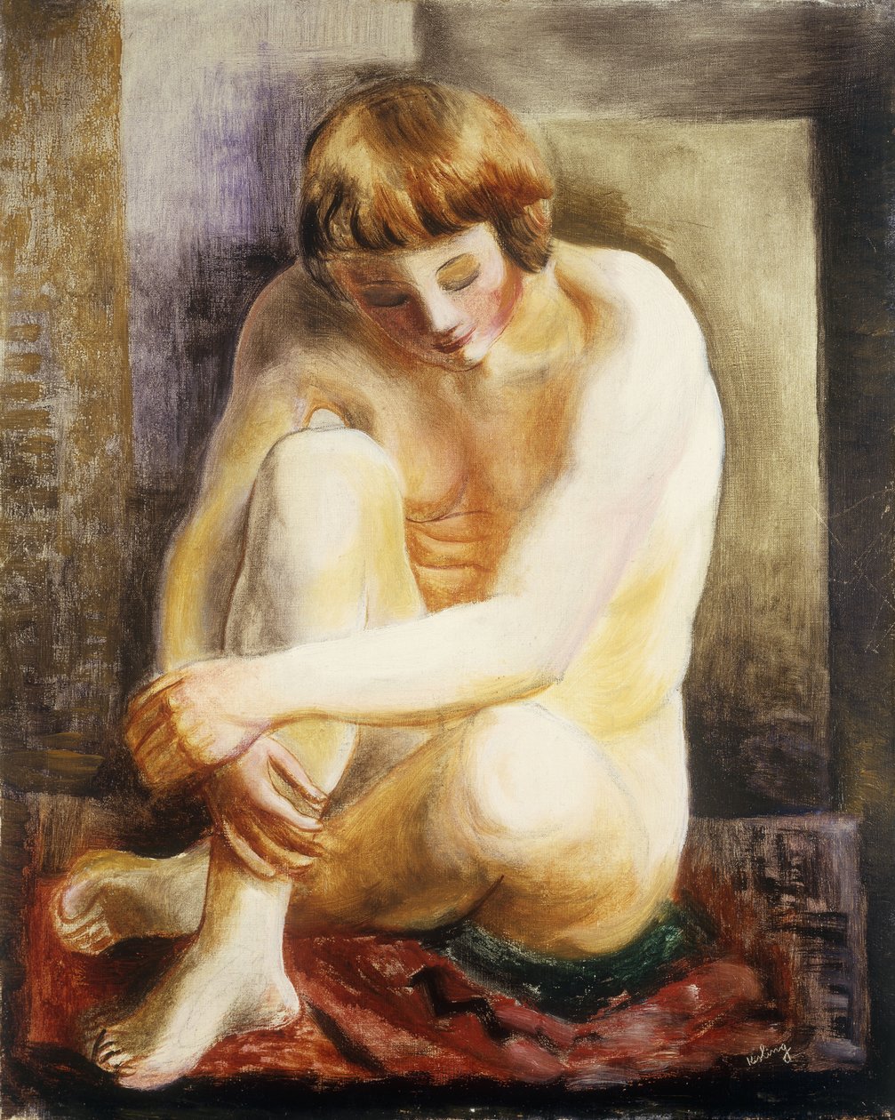 Ülő akt; Nu Assis alkotó: Moise Kisling