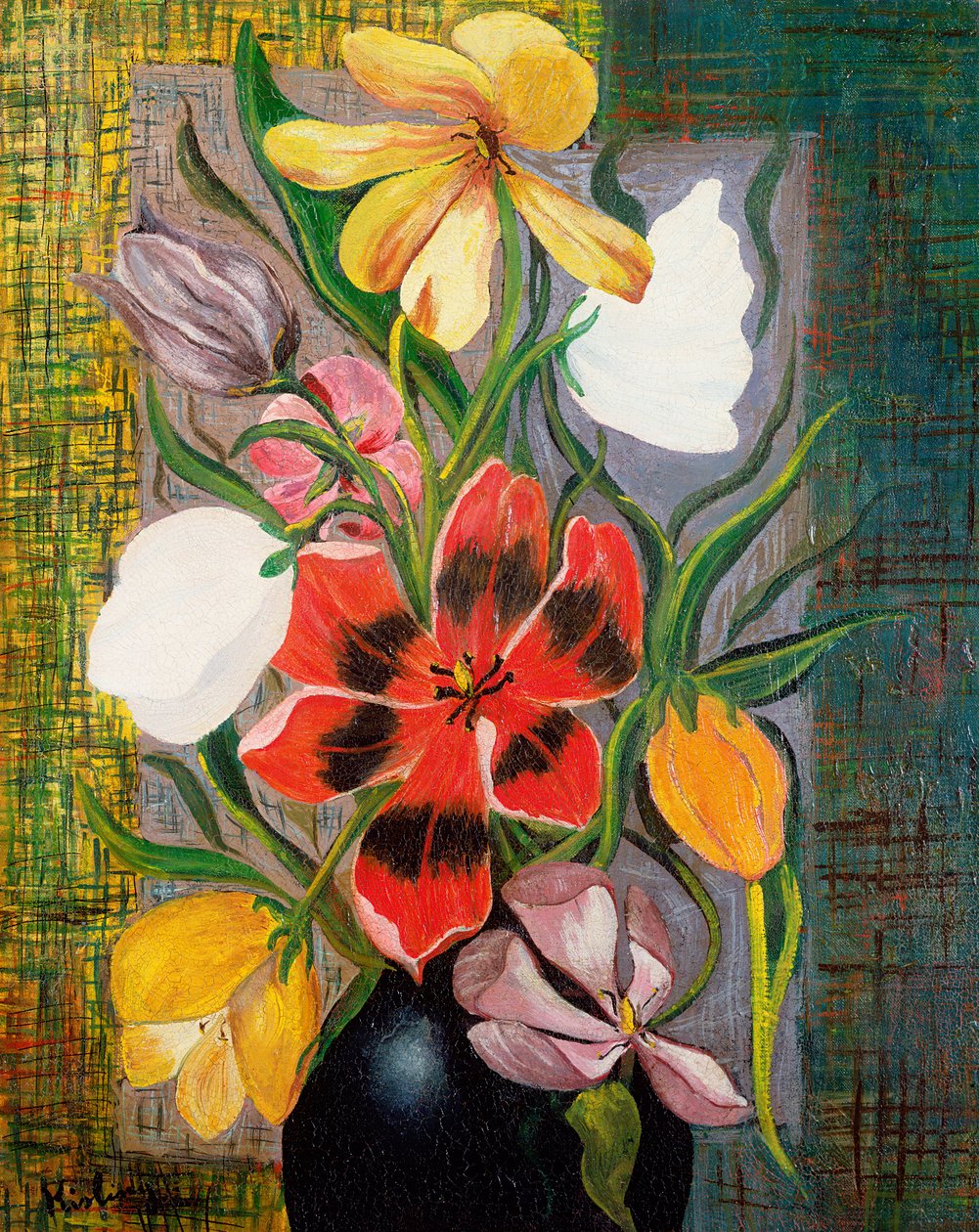 Virágváza, 1916 körüli (olaj, vászon) alkotó: Moise Kisling