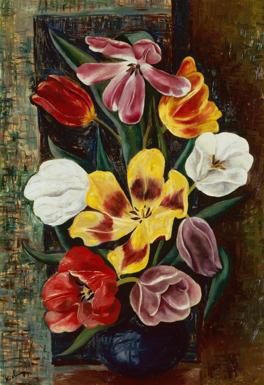 Tulipánváza (olaj, vászon) alkotó: Moise Kisling