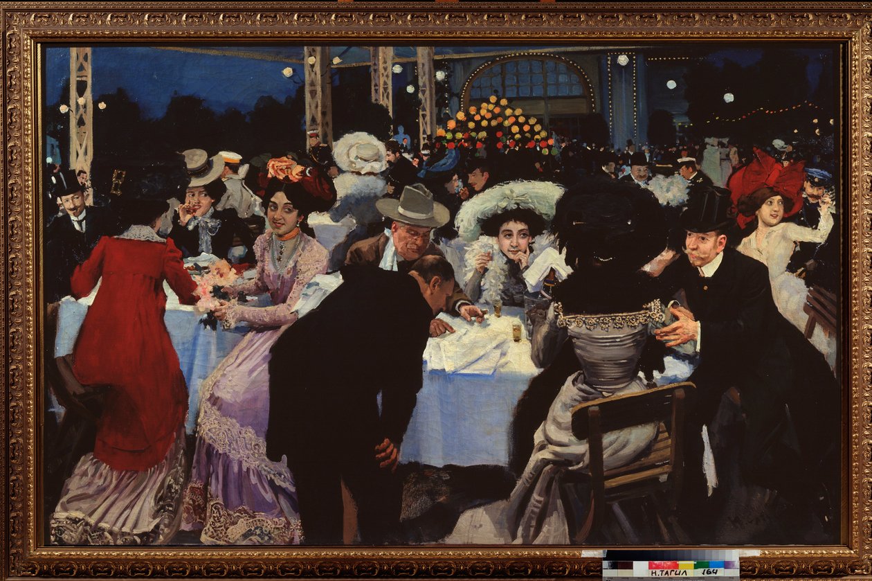 Éjszakai kávézó (Night cafe) - Moisei Maer (Moisei-Maer) (Meer) Gertsovich Slepyan (Slepian) festménye (1872-1941), olaj, vászon alkotó: Moisei Maer Gertsovich Slepian