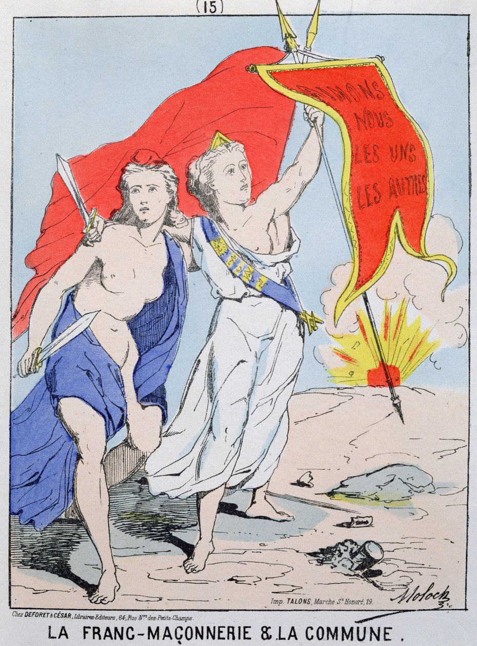 A szabadkőművesség és a párizsi kommün allegóriája, 1871 alkotó: Moloch