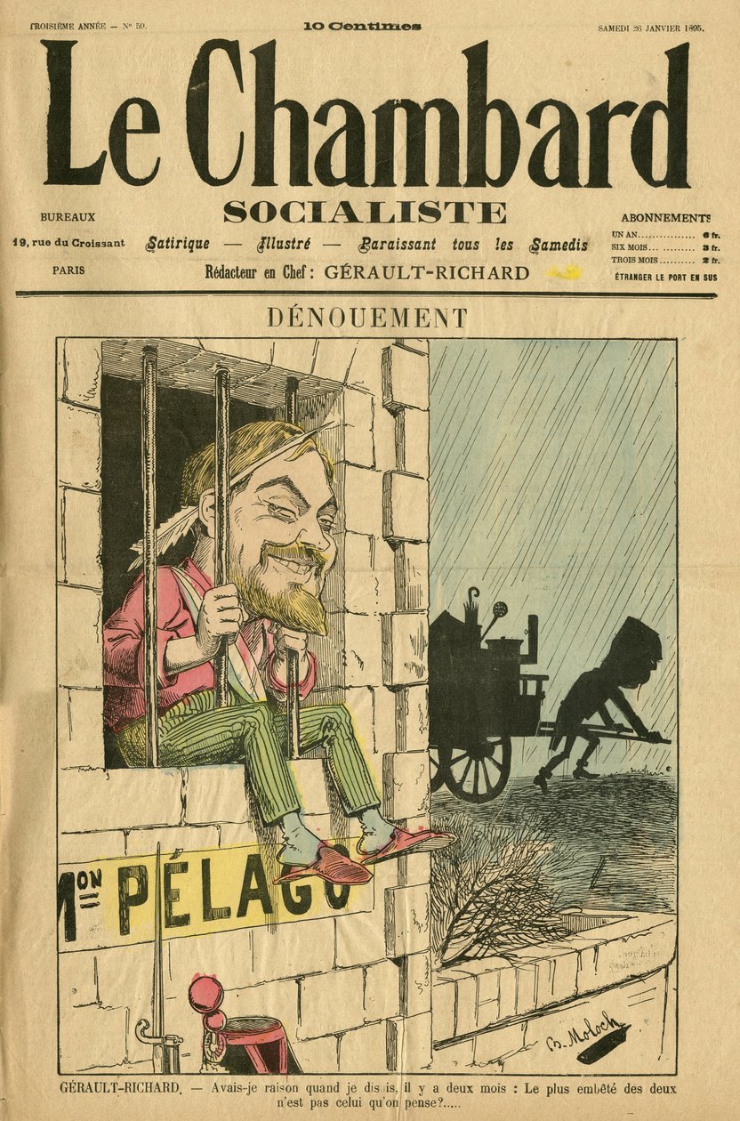Illusztráció Molochról (1849-1909) a Le Chambard socialiste címlapjára, 2. sz. 59 alkotó: Moloch