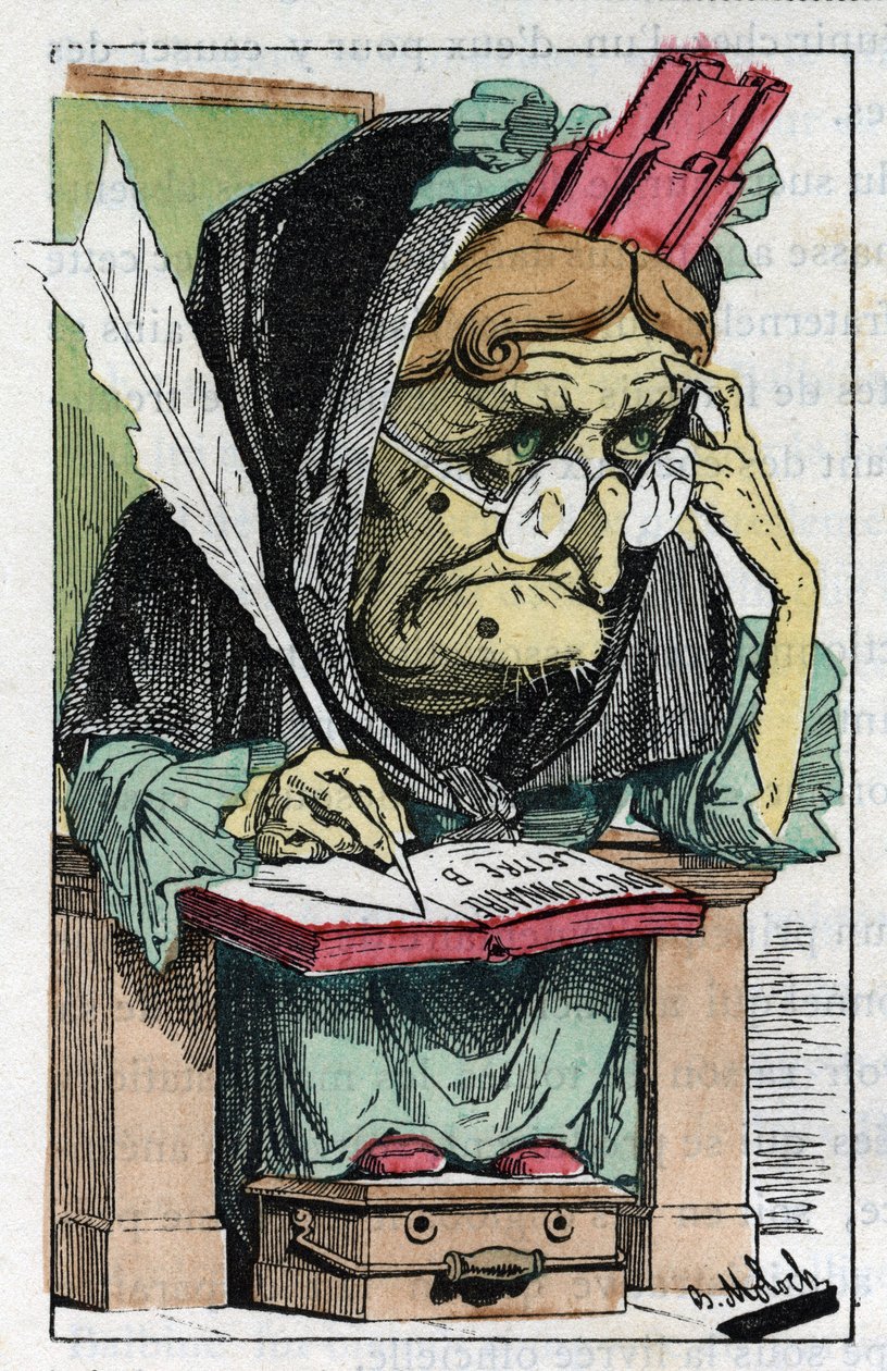 A Francia Akadémia allegóriája a Touchatout „Le Trombinoscope”-jában, B. Moloch 1882-es rajzfilmje (1849-1909). Magángyűjtemény. alkotó: Moloch