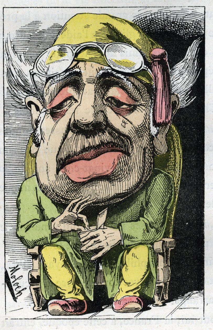 Egy felszarvazott allegóriája a 19. században a Touchatout „Le Trombinoscope”-jában, B. Moloch 1882-es rajzfilmje (1849-1909). Magángyűjtemény. alkotó: Moloch