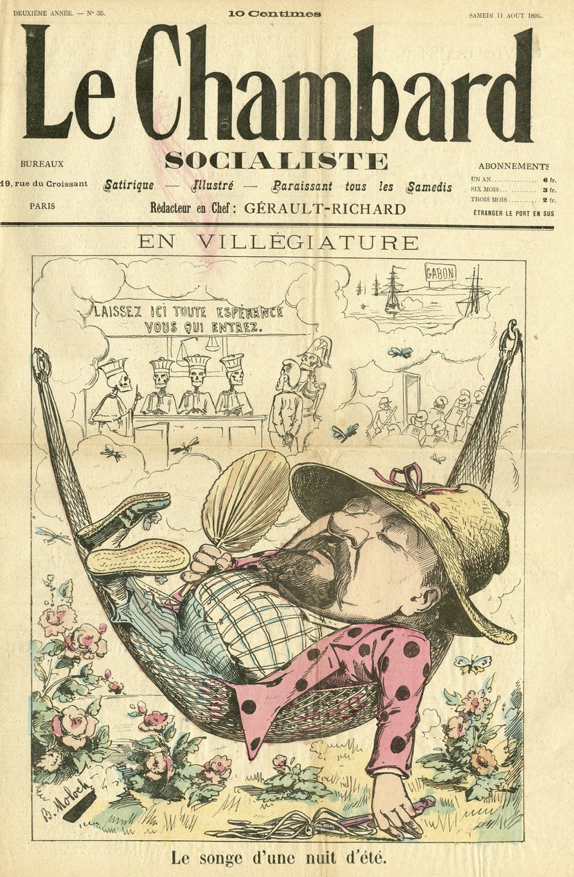 Moloch (1849-1909) illusztrációja a Le Chambard Socialiste borítójára alkotó: Moloch